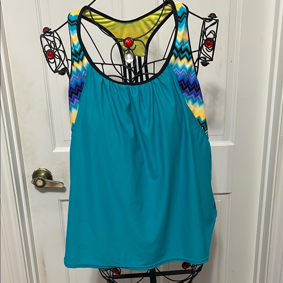 ZeroXposur Other - 🏊‍♀️🏊‍♀️🏊‍♀️3 for 12$🏊‍♀️🏊‍♀️🏊‍♀️Green and Blue Layered Swim Tank Top -16W